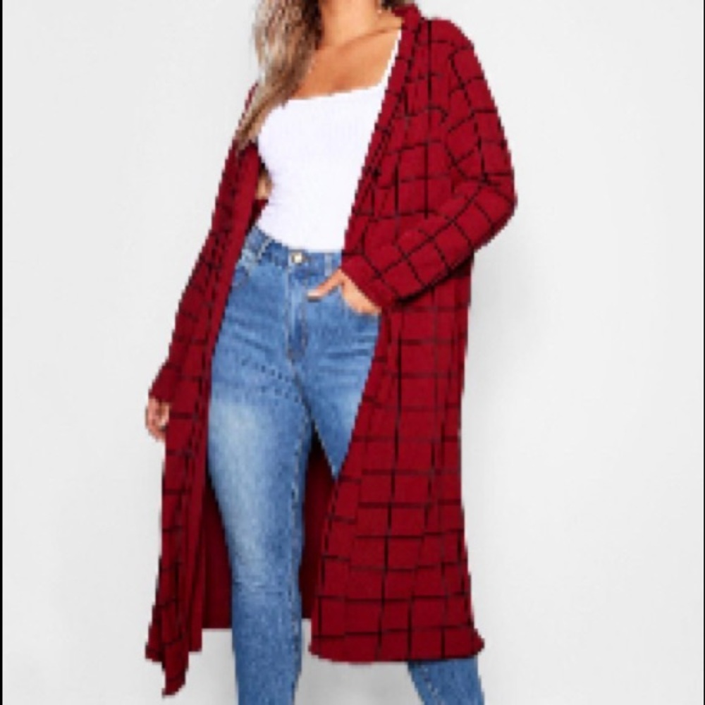 Red and Black Duster Jacket